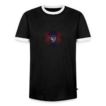 Laos - T-shirt contrasté Homme - noir/blanc - Devant - AI Model Female 172 light (172cm) & AI Model Male 178 light (178cm)