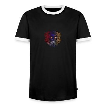 Artsakh - T-shirt contrasté Homme - noir/blanc - Devant - AI Model Female 172 light (172cm) & AI Model Male 178 light (178cm)