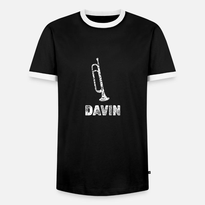 Blasmusik Davin - Männer Kontrast-T-Shirt - Schwarz/Weiß
