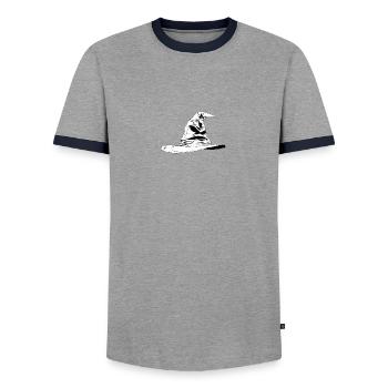 Chapeau parlant - T-shirt contrasté Homme - gris/marine  - Devant - AI Model Female 172 light (172cm) & AI Model Male 178 light (178cm)