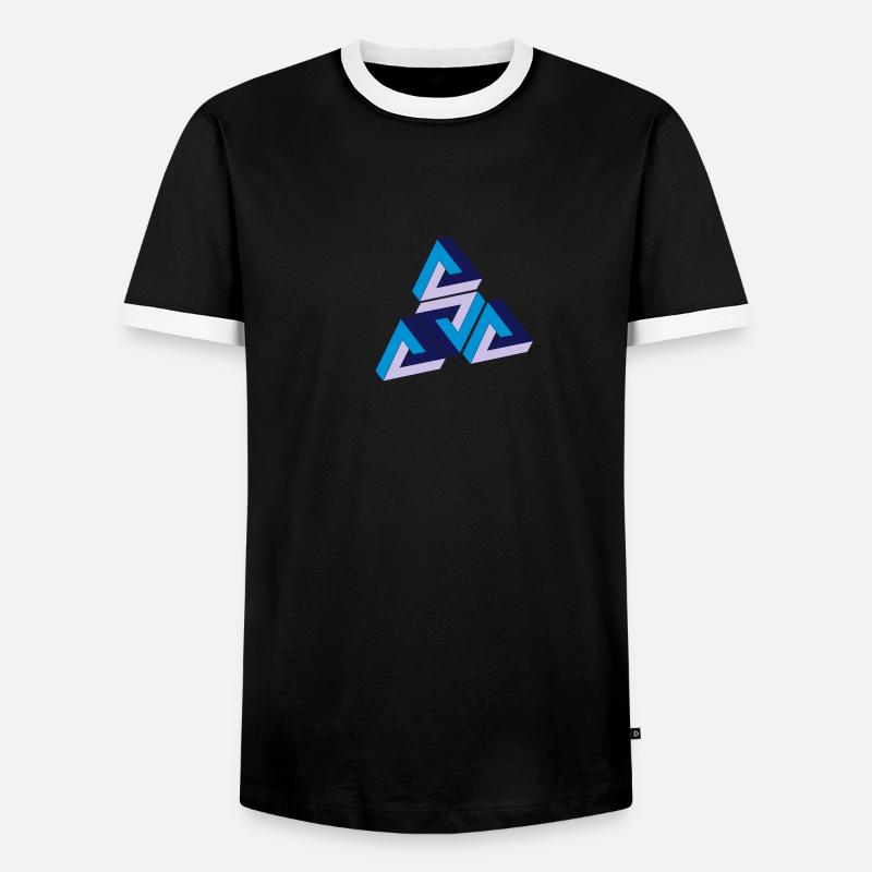 Penrose Triangle - Männer Kontrast-T-Shirt - Schwarz/Weiß