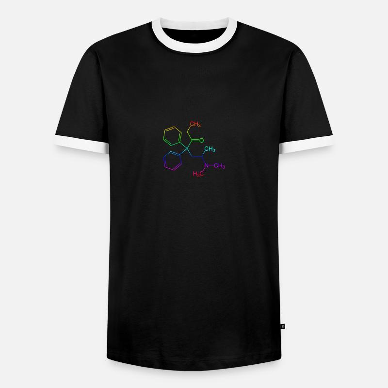 Methadon Strukturformel - Männer Kontrast-T-Shirt - Schwarz/Weiß