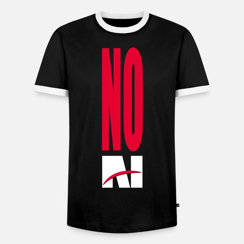 NO AI - no artificial intelligence - Men's Ringer Shirt - black/white