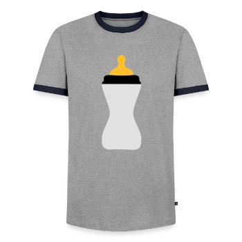 biberon - T-shirt contrasté Homme - gris/marine  - Devant - AI Model Female 172 light (172cm) & AI Model Male 178 light (178cm)