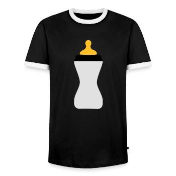 biberon - T-shirt contrasté Homme - noir/blanc - Devant - AI Model Female 172 light (172cm) & AI Model Male 178 light (178cm)