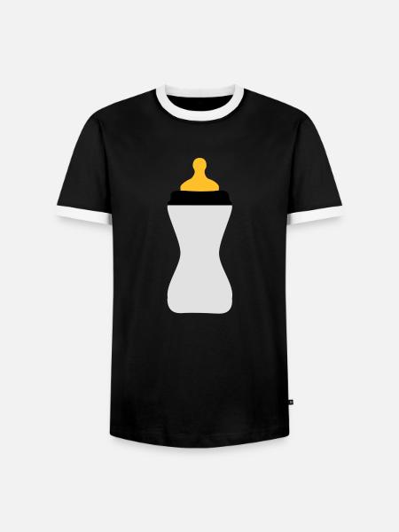 biberon - T-shirt contrasté Homme - noir/blanc
