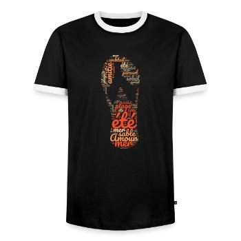 Vacances, été et soleil. je vais a la plage - T-shirt contrasté Homme - noir/blanc - Devant - AI Model Female 172 light (172cm) & AI Model Male 178 light (178cm)