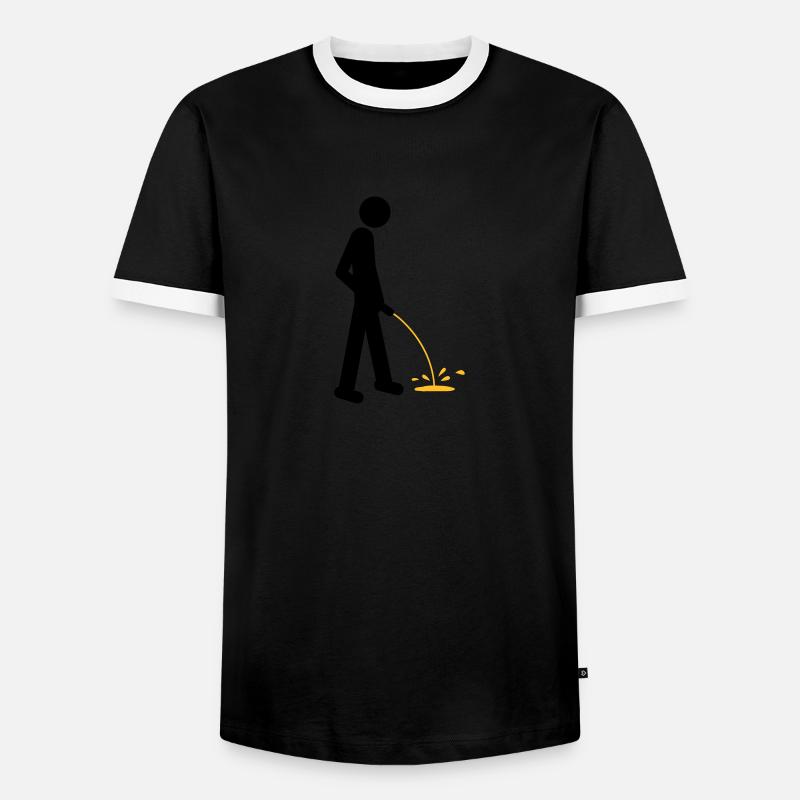 Pee - Men's Ringer Shirt - black/white
