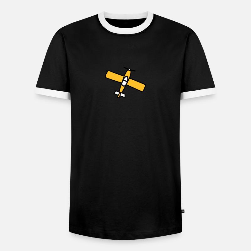 Airplane Design - Men's Ringer Shirt - black/white