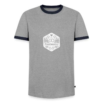 Partenaire des amis de Soulmate - T-shirt contrasté Homme - gris/marine  - Devant - AI Model Female 172 light (172cm) & AI Model Male 178 light (178cm)