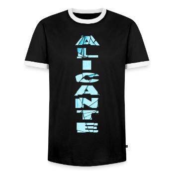 Alicante Spanien Stadt Schrift Skyline Heimat - Männer Kontrast-T-Shirt - Schwarz/Weiß - Vorne - AI Model Female 172 light (172cm) & AI Model Male 178 light (178cm)