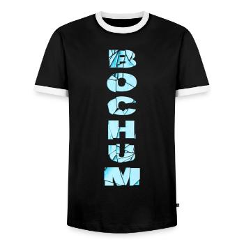 Bochum Deutschland Stadt Schrift Skyline Heimat - Männer Kontrast-T-Shirt - Schwarz/Weiß - Vorne - AI Model Female 172 light (172cm) & AI Model Male 178 light (178cm)