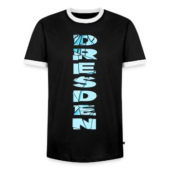 Dresde Allemagne City Font Skyline Accueil - T-shirt contrasté Homme - noir/blanc - Devant - AI Model Female 172 light (172cm) & AI Model Male 178 light (178cm)