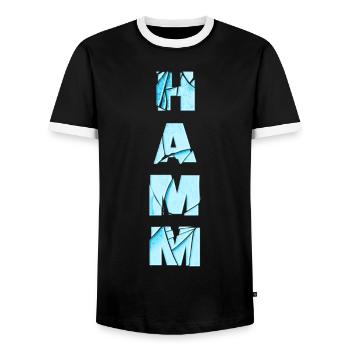 Hamm Deutschland Stadt Schrift Skyline Heimat - Männer Kontrast-T-Shirt - Schwarz/Weiß - Vorne - AI Model Female 172 light (172cm) & AI Model Male 178 light (178cm)