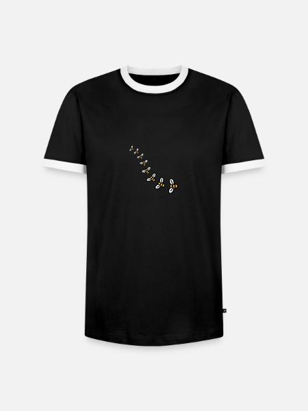 Bees Design - T-shirt contrasté Homme - noir/blanc