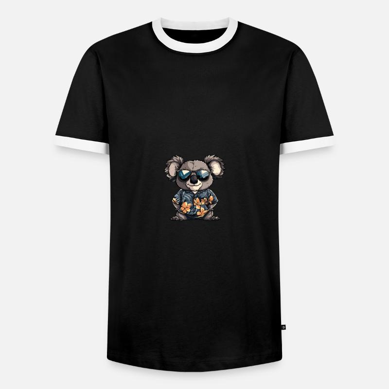 Koala Comic Cool Summer - Men's Ringer Shirt - black/white