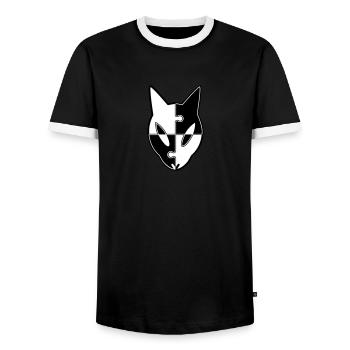 Puzzled Ekuroeil - T-shirt contrasté Homme - noir/blanc - Devant - AI Model Female 172 light (172cm) & AI Model Male 178 light (178cm)