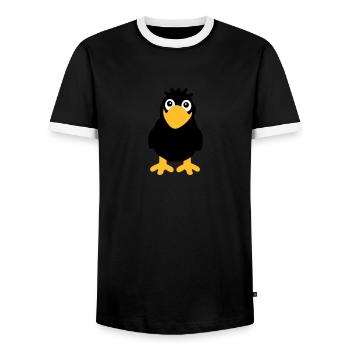 Rabe - Männer Kontrast-T-Shirt - Schwarz/Weiß - Vorne - AI Model Female 172 light (172cm) & AI Model Male 178 light (178cm)