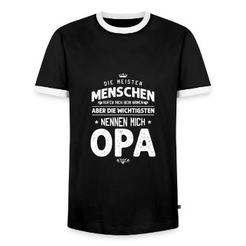 opa spruch - Männer Kontrast-T-Shirt - Schwarz/Weiß - Vorne - AI Model Female 172 light (172cm) & AI Model Male 178 light (178cm)