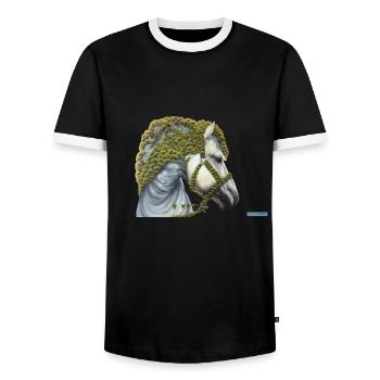 Pegasus - Männer Kontrast-T-Shirt - Schwarz/Weiß - Vorne - AI Model Female 172 light (172cm) & AI Model Male 178 light (178cm)