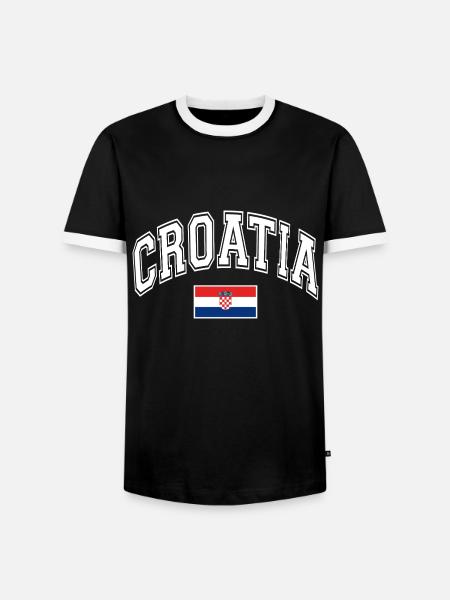 Kroatien Croatia Flagge - Männer Kontrast-T-Shirt - Schwarz/Weiß