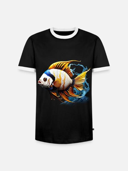 Angelfish - Men's Ringer Shirt - black/white