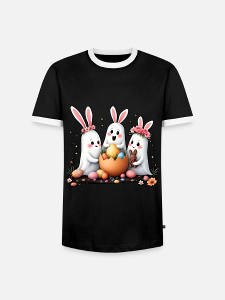 Bunny Ghosts - Men's Ringer Shirt - black/white