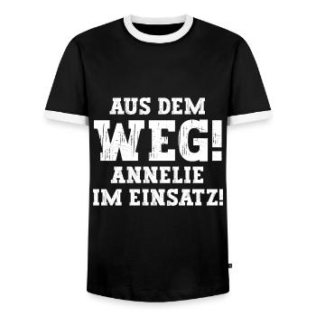 Annelie Lustiger Spruch Vorname Name Annelie - Männer Kontrast-T-Shirt - Schwarz/Weiß - Vorne - AI Model Female 172 light (172cm) & AI Model Male 178 light (178cm)