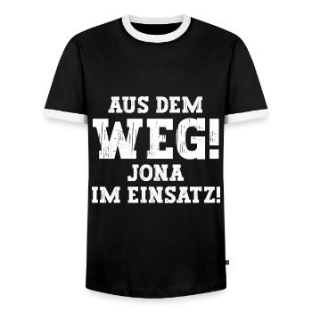 Jona Lustiger Spruch Vorname Name Jona - Männer Kontrast-T-Shirt - Schwarz/Weiß - Vorne - AI Model Female 172 light (172cm) & AI Model Male 178 light (178cm)