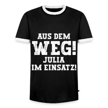 Julia Lustiger Spruch Vorname Name Julia - Männer Kontrast-T-Shirt - Schwarz/Weiß - Vorne - AI Model Female 172 light (172cm) & AI Model Male 178 light (178cm)