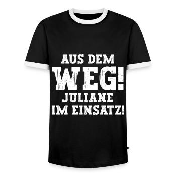 Juliane Lustiger Spruch Vorname Name Juliane - Männer Kontrast-T-Shirt - Schwarz/Weiß - Vorne - AI Model Female 172 light (172cm) & AI Model Male 178 light (178cm)