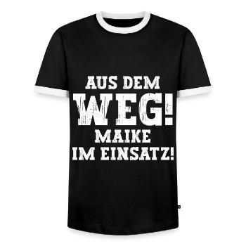 Maike Lustiger Spruch Vorname Name Maike - Männer Kontrast-T-Shirt - Schwarz/Weiß - Vorne - AI Model Female 172 light (172cm) & AI Model Male 178 light (178cm)