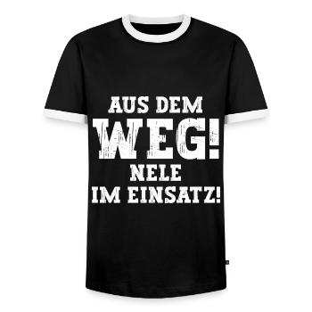 Nele Lustiger Spruch Vorname Name Nele - Männer Kontrast-T-Shirt - Schwarz/Weiß - Vorne - AI Model Female 172 light (172cm) & AI Model Male 178 light (178cm)