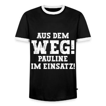 Pauline Lustiger Spruch Vorname Name Pauline - Männer Kontrast-T-Shirt - Schwarz/Weiß - Vorne - AI Model Female 172 light (172cm) & AI Model Male 178 light (178cm)
