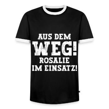 Rosalie Lustiger Spruch Vorname Name Rosalie - Männer Kontrast-T-Shirt - Schwarz/Weiß - Vorne - AI Model Female 172 light (172cm) & AI Model Male 178 light (178cm)