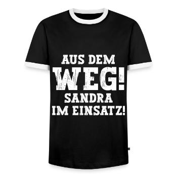 Sandra Lustiger Spruch Vorname Name Sandra - Männer Kontrast-T-Shirt - Schwarz/Weiß - Vorne - AI Model Female 172 light (172cm) & AI Model Male 178 light (178cm)