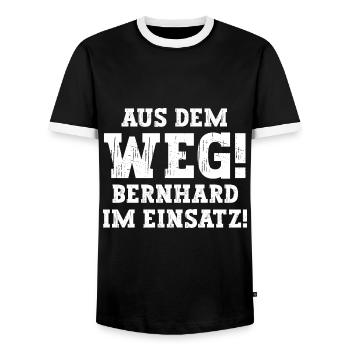 Bernhard Lustiger Spruch Vorname Name Bernhard - Männer Kontrast-T-Shirt - Schwarz/Weiß - Vorne - AI Model Female 172 light (172cm) & AI Model Male 178 light (178cm)