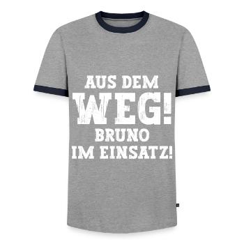 Bruno Lustiger Spruch Vorname Name Bruno - Männer Kontrast-T-Shirt - Grau/Navy  - Vorne - AI Model Female 172 light (172cm) & AI Model Male 178 light (178cm)
