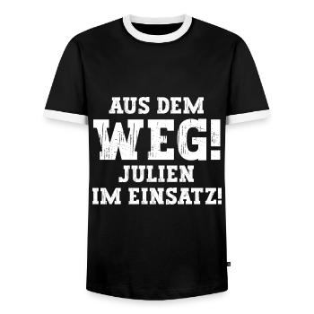 Julien Lustiger Spruch Vorname Name Julien - Männer Kontrast-T-Shirt - Schwarz/Weiß - Vorne - AI Model Female 172 light (172cm) & AI Model Male 178 light (178cm)