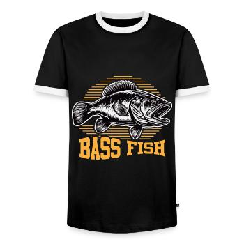 Barsch-Fisch - Männer Kontrast-T-Shirt - Schwarz/Weiß - Vorne - AI Model Female 172 light (172cm) & AI Model Male 178 light (178cm)