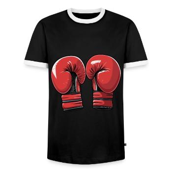 Boxen - Männer Kontrast-T-Shirt - Schwarz/Weiß - Vorne - AI Model Female 172 light (172cm) & AI Model Male 178 light (178cm)