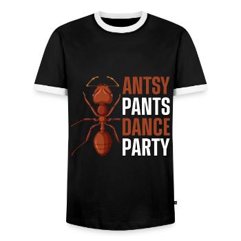 Antsy pants dance party - Men's Ringer Shirt - black/white - Front - AI Model Female 172 light (172cm) & AI Model Male 178 light (178cm)