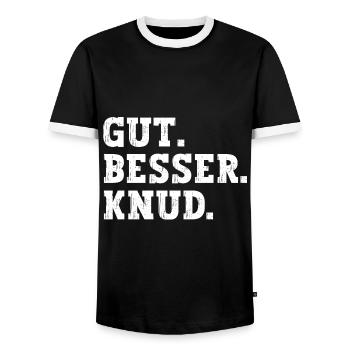 Gut Besser Knud Lustiger Spruch Name Knud - Männer Kontrast-T-Shirt - Schwarz/Weiß - Vorne - AI Model Female 172 light (172cm) & AI Model Male 178 light (178cm)