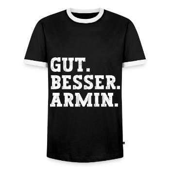 Gut Besser Armin Lustiger Spruch Name Armin - Männer Kontrast-T-Shirt - Schwarz/Weiß - Vorne - AI Model Female 172 light (172cm) & AI Model Male 178 light (178cm)