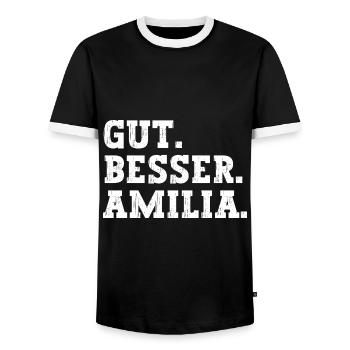 Gut Besser Amilia Lustiger Spruch Name Amilia - Männer Kontrast-T-Shirt - Schwarz/Weiß - Vorne - AI Model Female 172 light (172cm) & AI Model Male 178 light (178cm)