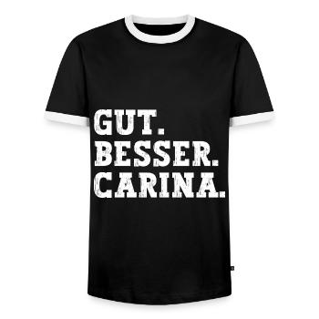 Gut Besser Carina Lustiger Spruch Name Carina - Männer Kontrast-T-Shirt - Schwarz/Weiß - Vorne - AI Model Female 172 light (172cm) & AI Model Male 178 light (178cm)