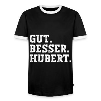 Gut Besser Hubert Lustiger Spruch Name Hubert - Männer Kontrast-T-Shirt - Schwarz/Weiß - Vorne - AI Model Female 172 light (172cm) & AI Model Male 178 light (178cm)