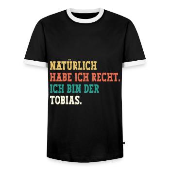 Tobias Lustiger Spruch Vorname Name Tobias - Männer Kontrast-T-Shirt - Schwarz/Weiß - Vorne - AI Model Female 172 light (172cm) & AI Model Male 178 light (178cm)