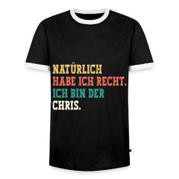 Chris Lustiger Spruch Vorname Name Chris - Männer Kontrast-T-Shirt - Schwarz/Weiß - Vorne - AI Model Female 172 light (172cm) & AI Model Male 178 light (178cm)