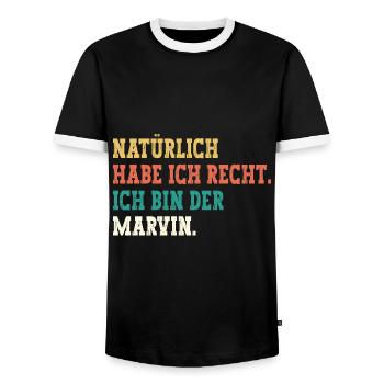 Marvin Lustiger Spruch Vorname Name Marvin - Männer Kontrast-T-Shirt - Schwarz/Weiß - Vorne - AI Model Female 172 light (172cm) & AI Model Male 178 light (178cm)
